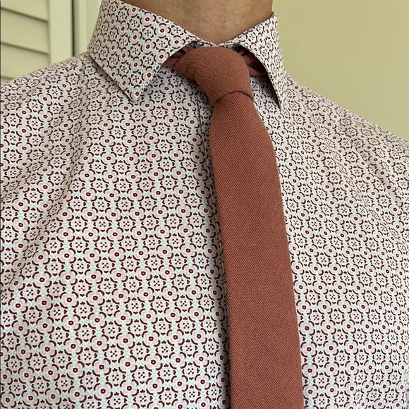 Bar III Men's Spanish Tile Slim Fit Dress Shirt – Size M  15-15.5” - Picture 6 of 8